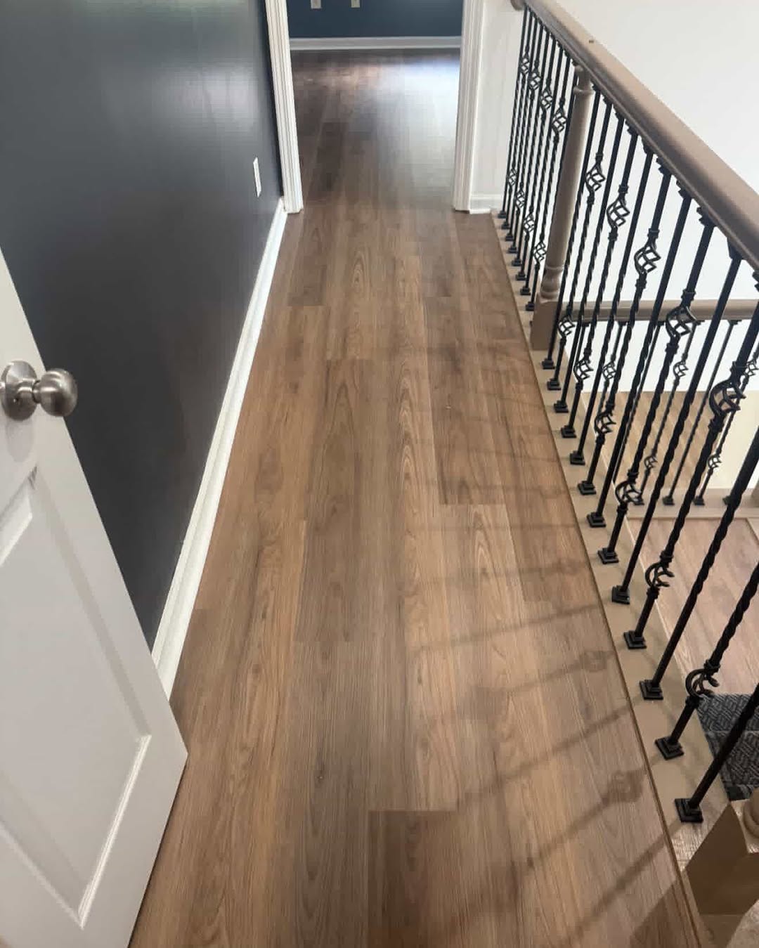 Hallway with classic oak flooring